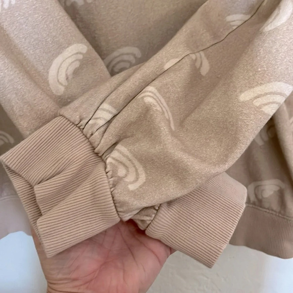 Anthropologie Daily Practice Graphic Pull Over Ivory Rainbow Sz medium - Picture 6 of 9